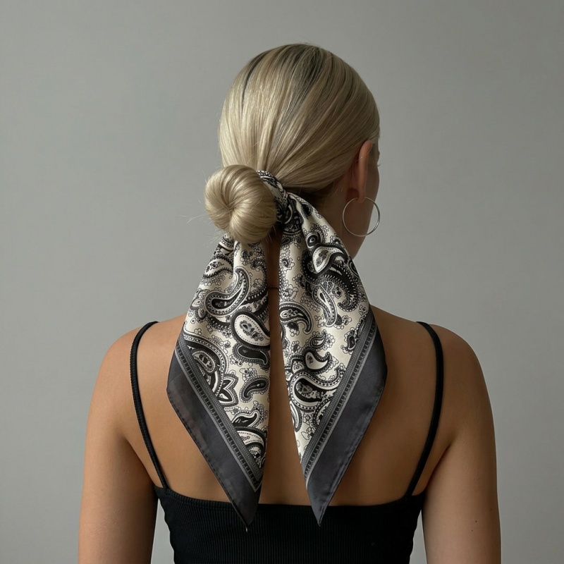 Luxury Bags Duffle - Luxury Satin Square Scarf Paisley Print