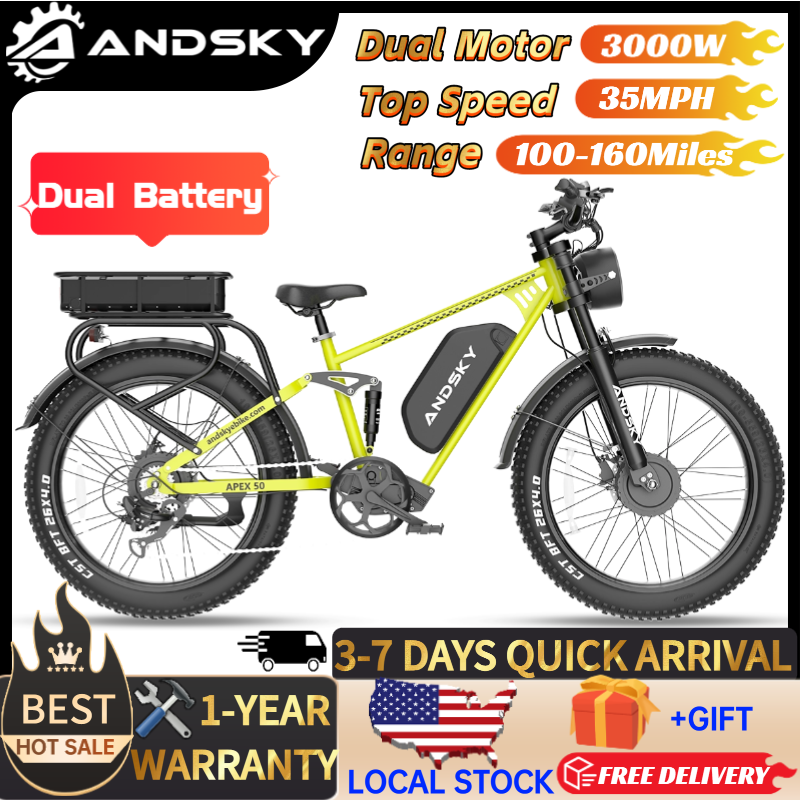 Luxury Bags Level - ANDSKY Apex50 AWD Electric Bike 3000W