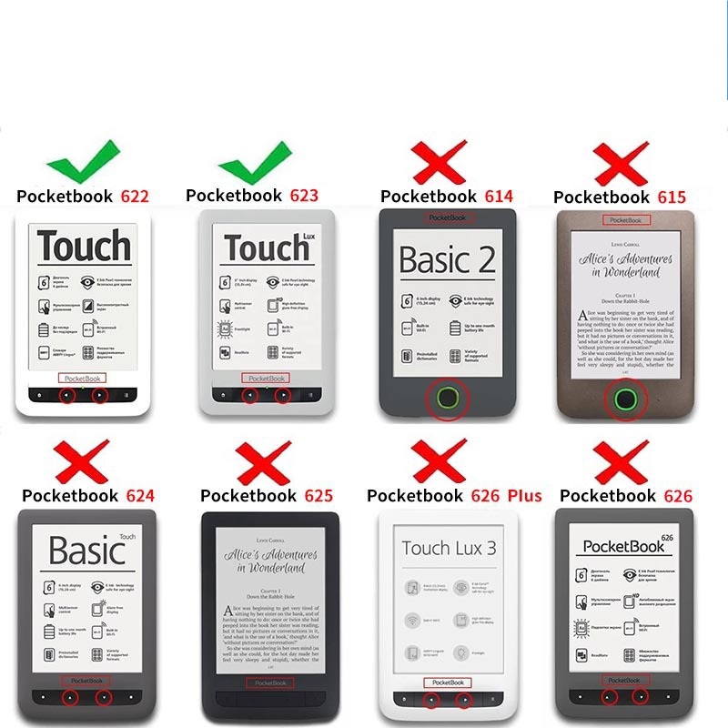 Compatible with Pocketbook 622 - Briefcase Leather Slim recension och pris