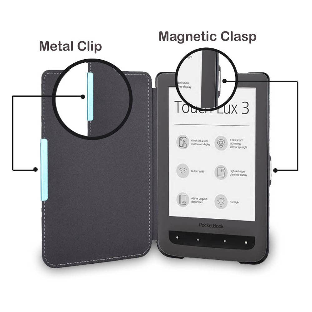 Compatible with Pocketbook 622 - Briefcase Leather Slim recension och pris