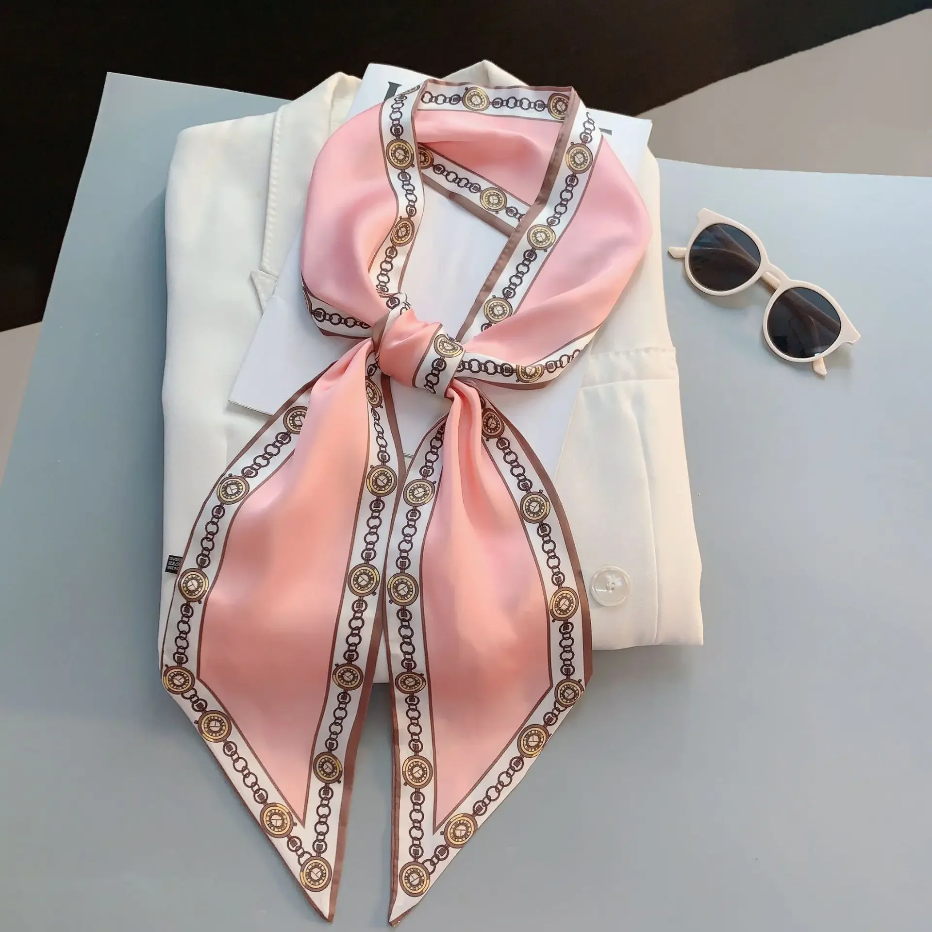 Design Print Skinny Scarf Plai - Luxury Bags Women Brands recension och pris