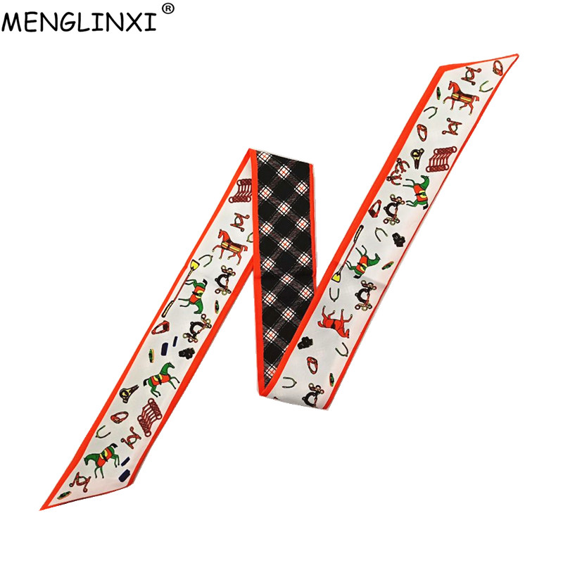 Horse Plaid Skinny Scarf Women - Luxury Bags Women Brands recension och pris