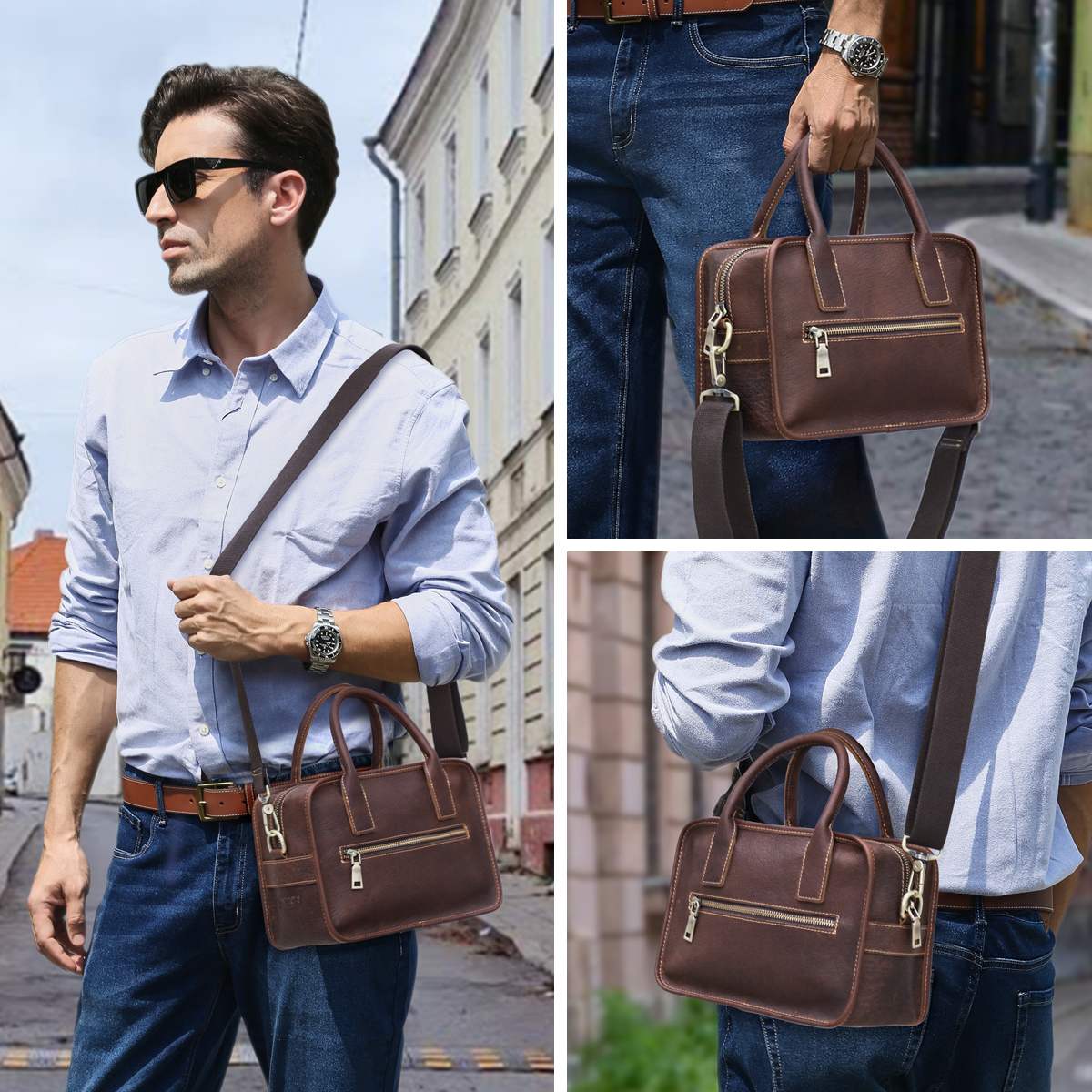 CONTACT'S Genuine Leather Men  - Luxury Bags Mini recension och pris