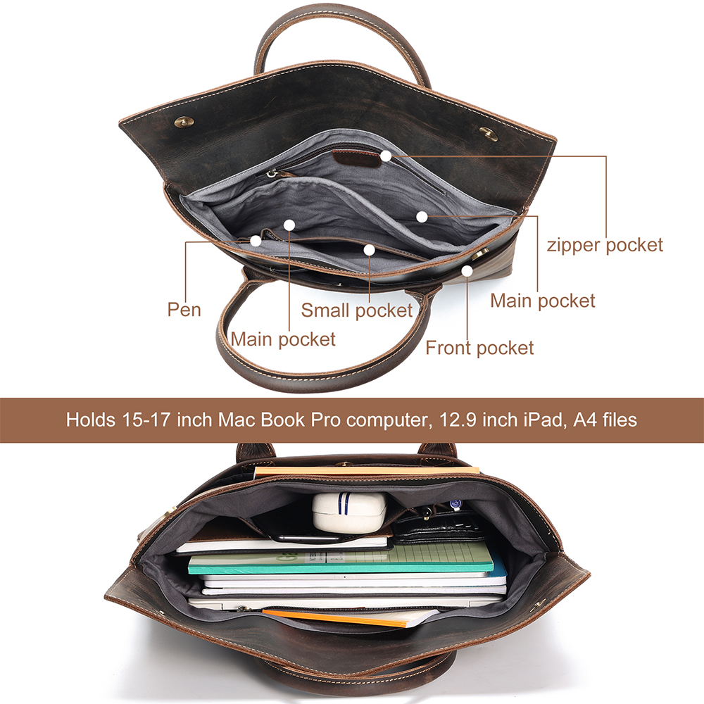 JOYIR Genuine Leather Vintage  - Briefcase Leather Slim recension och pris