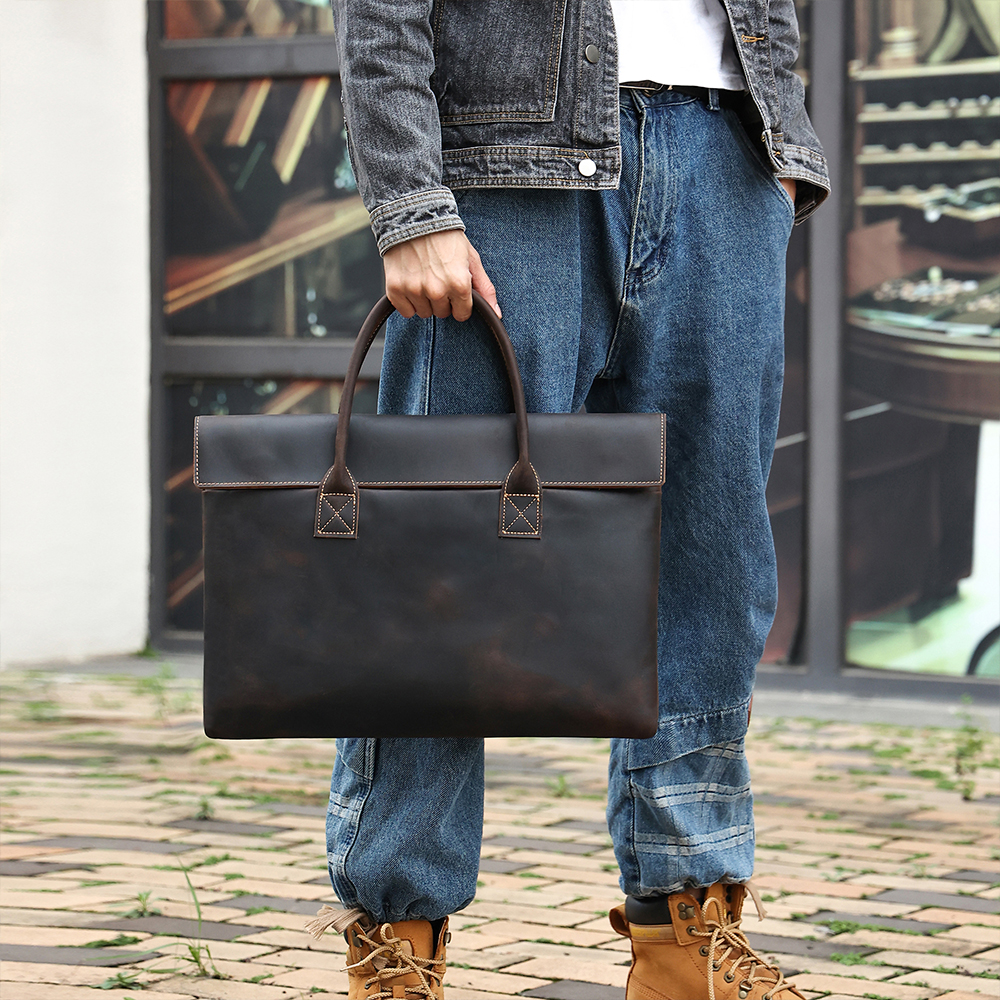 JOYIR Genuine Leather Vintage  - Briefcase Leather Slim recension och pris