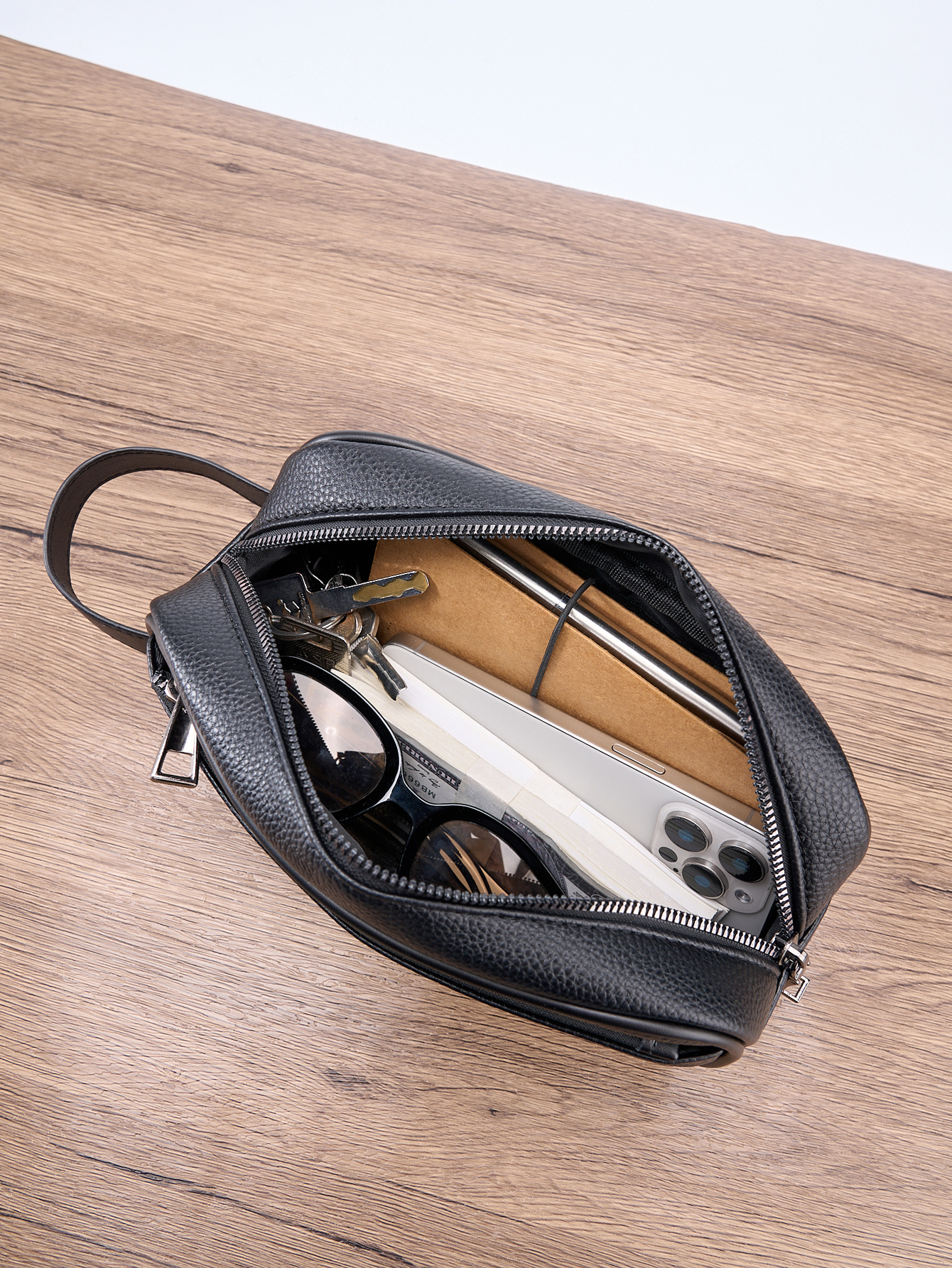 Men's PU Leather Lockable Wris - Briefcase Leather Slim recension och pris