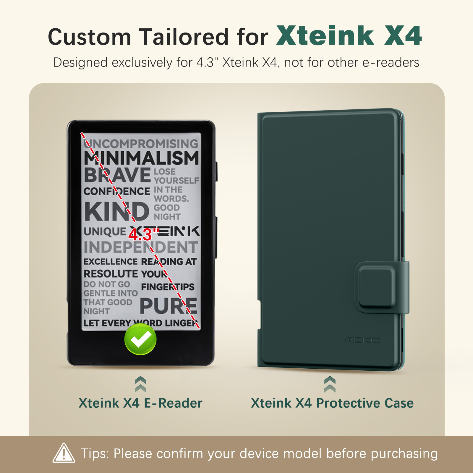 MoKo Magnetic Case for XTEINK  - Briefcase Leather Slim recension och pris